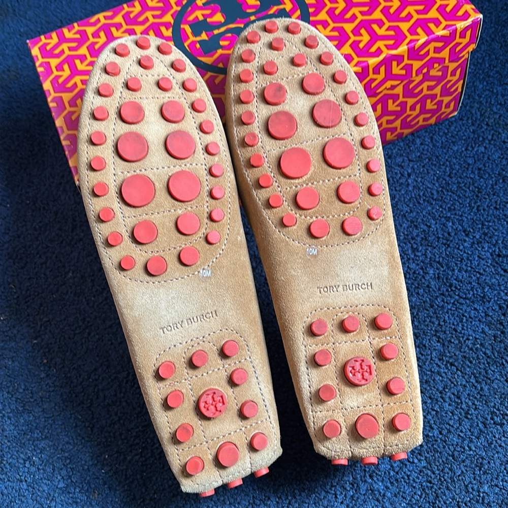 Tory Burch brown suede moccasins sz 10 w/ box - Picture 6 of 8